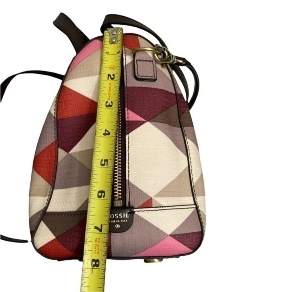 Fossil Sidney scarlet multicolor convertible barrel messenger bag - Picture 4 of 13